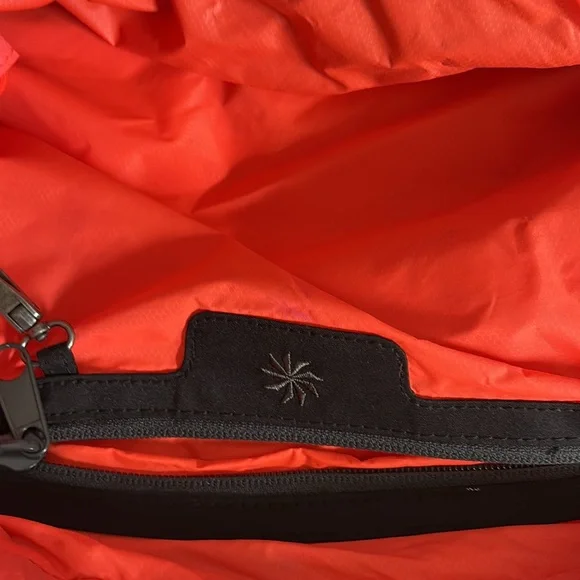 ATHLETA Black Yoga Gym Large Tote Bag Orange Interior - Picture 8 of 14